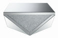 Amore Square Coffee Table with Triangle Detailing Silver and Clear Mirror - Furniture Land (Milwaukee, WI)