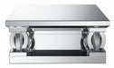 Amalia Square Coffee Table with Lower Shelf Clear Mirror - Furniture Land (Milwaukee, WI)
