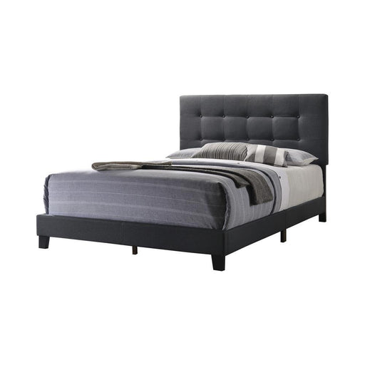Mapes Tufted Upholstered Eastern King, Queen, Twin & Full Bed Charcoal & Grey - Furniture Land (Milwaukee, WI)