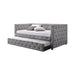 Mockern Tufted Upholstered Daybed with Trundle Grey - Furniture Land (Milwaukee, WI)