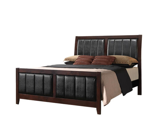 Carlton Full & Twin Upholstered Panel Bed Cappuccino and Black - Furniture Land (Milwaukee, WI)