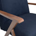 Cheryl Wooden Arms Accent Chair Dark Blue and Walnut - Furniture Land (Milwaukee, WI)