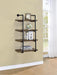Elmcrest 24-inch Wall Shelf Black and Rustic Oak - Furniture Land (Milwaukee, WI)