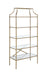 Serena 5-tier Tempered Glass Shelves Bookcase Matte Gold - Furniture Land (Milwaukee, WI)