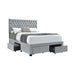 Soledad Eastern King, Full, & Queen 4-drawer Button Tufted Storage Bed Black & White - Furniture Land (Milwaukee, WI)