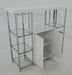Gallimore 2-door Bar Cabinet with Glass Shelf High Glossy White and Chrome - Furniture Land (Milwaukee, WI)