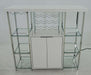 Gallimore 2-door Bar Cabinet with Glass Shelf High Glossy White and Chrome - Furniture Land (Milwaukee, WI)