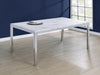 Athena Rectangle Dining Table with Marble Top Chrome - Furniture Land (Milwaukee, WI)