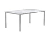 Athena Rectangle Dining Table with Marble Top Chrome - Furniture Land (Milwaukee, WI)