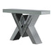 Taffeta V-shaped Sofa Table with Glass Top Silver - Furniture Land (Milwaukee, WI)
