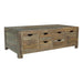 Esther 6-drawer Storage Coffee Table Natural Sheesham - Furniture Land (Milwaukee, WI)