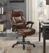 Nerris Adjustable Height Office Chair with Padded Arm Brown and Black - Furniture Land (Milwaukee, WI)