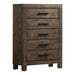 Woodmont 5-drawer Chest Rustic Golden Brown - Furniture Land (Milwaukee, WI)
