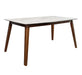 Everett Faux Marble Top Dining Table Natural Walnut and White - Furniture Land (Milwaukee, WI)