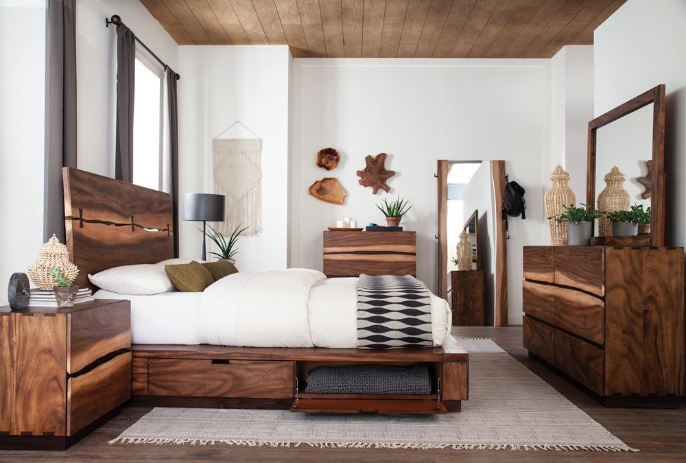 Winslow California King, E.King & Queen Bed Smokey Walnut and Coffee Bean - Furniture Land (Milwaukee, WI)