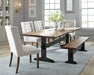 Bexley Live Edge Trestle Dining Table Natural Honey and Espresso - Furniture Land (Milwaukee, WI)