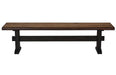 Bexley Trestle Bench Natural Honey and Espresso - Furniture Land (Milwaukee, WI)