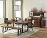Ditman Live Edge Dining Bench Grey Sheesham and Black - Furniture Land (Milwaukee, WI)
