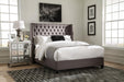 Bancroft Demi-wing Upholstered California King, E.King, Queen & Full Bed Grey - Furniture Land (Milwaukee, WI)