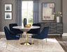 Kella Round Marble Top Dining Table White and Gold - Furniture Land (Milwaukee, WI)