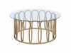 Monett Round Coffee Table Chocolate Chrome and Clear - Furniture Land (Milwaukee, WI)