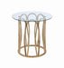 Monett Round End Table Chocolate Chrome and Clear - Furniture Land (Milwaukee, WI)