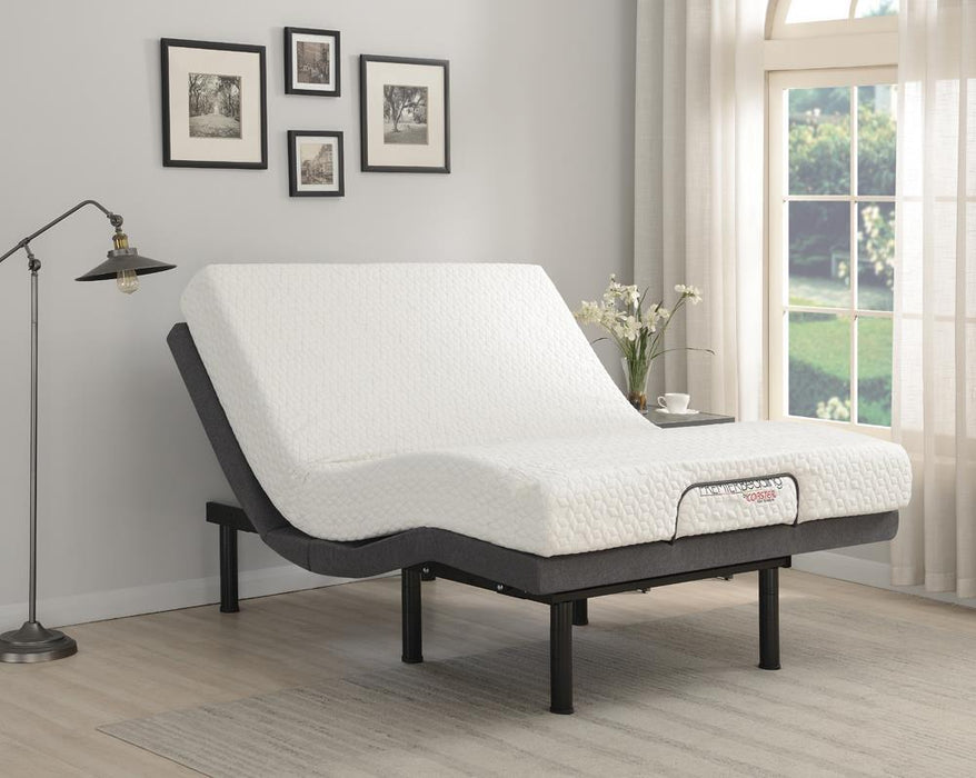 Clara Eastern King, E.King, Queen, & Twin XL Adjustable Bed Base Grey and Black - Furniture Land (Milwaukee, WI)