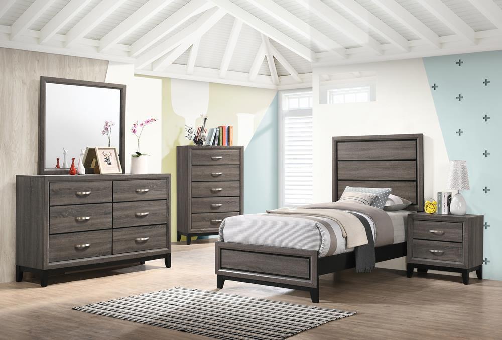 Watson Full & Twin Panel Bed Grey Oak - Furniture Land (Milwaukee, WI)