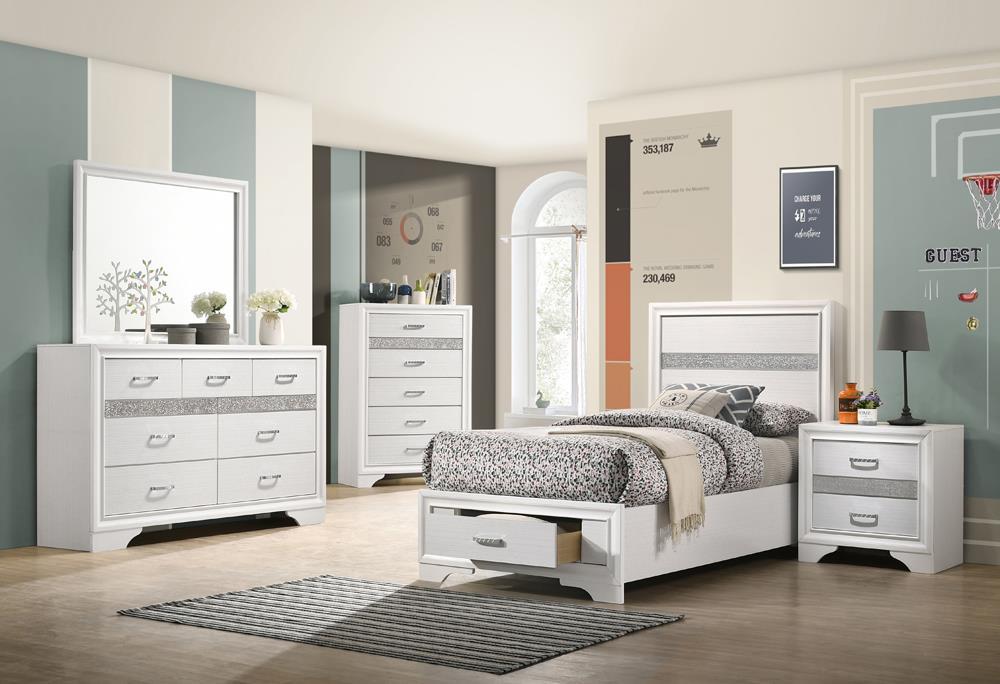 Miranda Full & Twin Storage Bed White - Furniture Land (Milwaukee, WI)