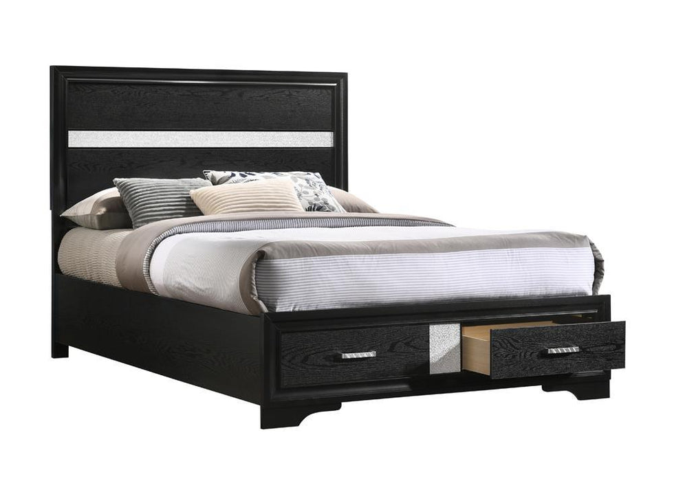 Miranda Full & Twin Storage Bed Black - Furniture Land (Milwaukee, WI)