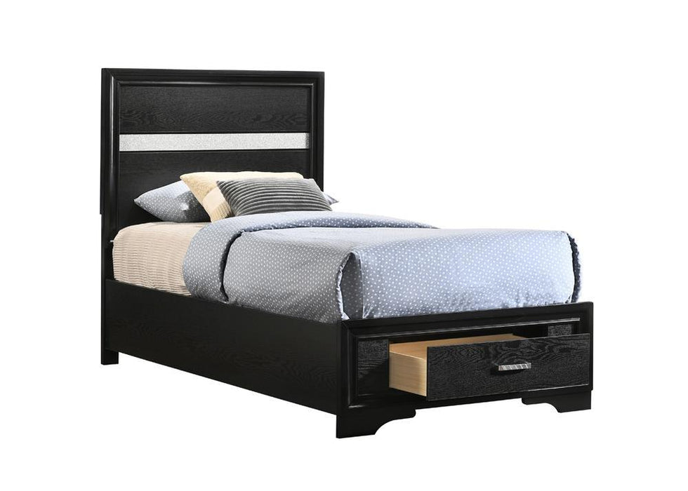 Miranda Full & Twin Storage Bed Black - Furniture Land (Milwaukee, WI)