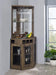 Alviso Corner Bar Cabinet with Stemware Rack Rustic Oak - Furniture Land (Milwaukee, WI)
