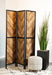 Marlene Herringbone Pattern 3-panel Screen Rustic Tobacco and Black - Furniture Land (Milwaukee, WI)