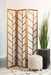 Mila Foldable 3-panel Screen Walnut and Linen - Furniture Land (Milwaukee, WI)