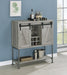 Claremont Sliding Door Bar Cabinet with Lower Shelf Grey Driftwood - Furniture Land (Milwaukee, WI)