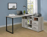 Hertford L-shape Office Desk with Storage Grey Driftwood - Furniture Land (Milwaukee, WI)