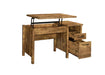 Delwin Lift Top Office Desk with File Cabinet Antique Nutmeg - Furniture Land (Milwaukee, WI)