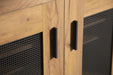 Bristol Metal Mesh Door Accent Cabinet Golden Oak - Furniture Land (Milwaukee, WI)