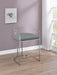 Thermosolis Acrylic Back Counter Height Stools Grey and Chrome (Set of 2) - Furniture Land (Milwaukee, WI)
