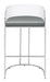 Thermosolis Acrylic Back Bar Stools Grey and Chrome (Set of 2) - Furniture Land (Milwaukee, WI)