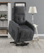 Howie Tufted Upholstered Power Lift Recliner Charcoal - Furniture Land (Milwaukee, WI)
