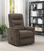 Henrietta Power Lift Recliner with Storage Pocket Brown - Furniture Land (Milwaukee, WI)