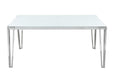 Pauline Rectangular Dining Table with Metal Leg White and Chrome - Furniture Land (Milwaukee, WI)