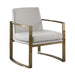 Cory Concave Metal Arm Accent Chair Cream and Bronze - Furniture Land (Milwaukee, WI)