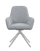 Abby Flare Arm Side Chair Light Grey and Chrome - Furniture Land (Milwaukee, WI)