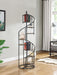 Roseglen 8-shelf Staircase Bookcase Rustic Brown and Black - Furniture Land (Milwaukee, WI)