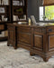 Hartshill Executive Desk with File Cabinets Burnished Oak - Furniture Land (Milwaukee, WI)