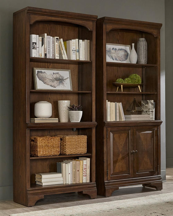 Hartshill Bookcase with Cabinet Burnished Oak - Furniture Land (Milwaukee, WI)