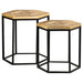 Adger 2-piece Hexagon Nesting Tables Natural and Black - Furniture Land (Milwaukee, WI)