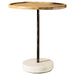 Ginevra Round Wooden Top Accent Table Natural and White - Furniture Land (Milwaukee, WI)